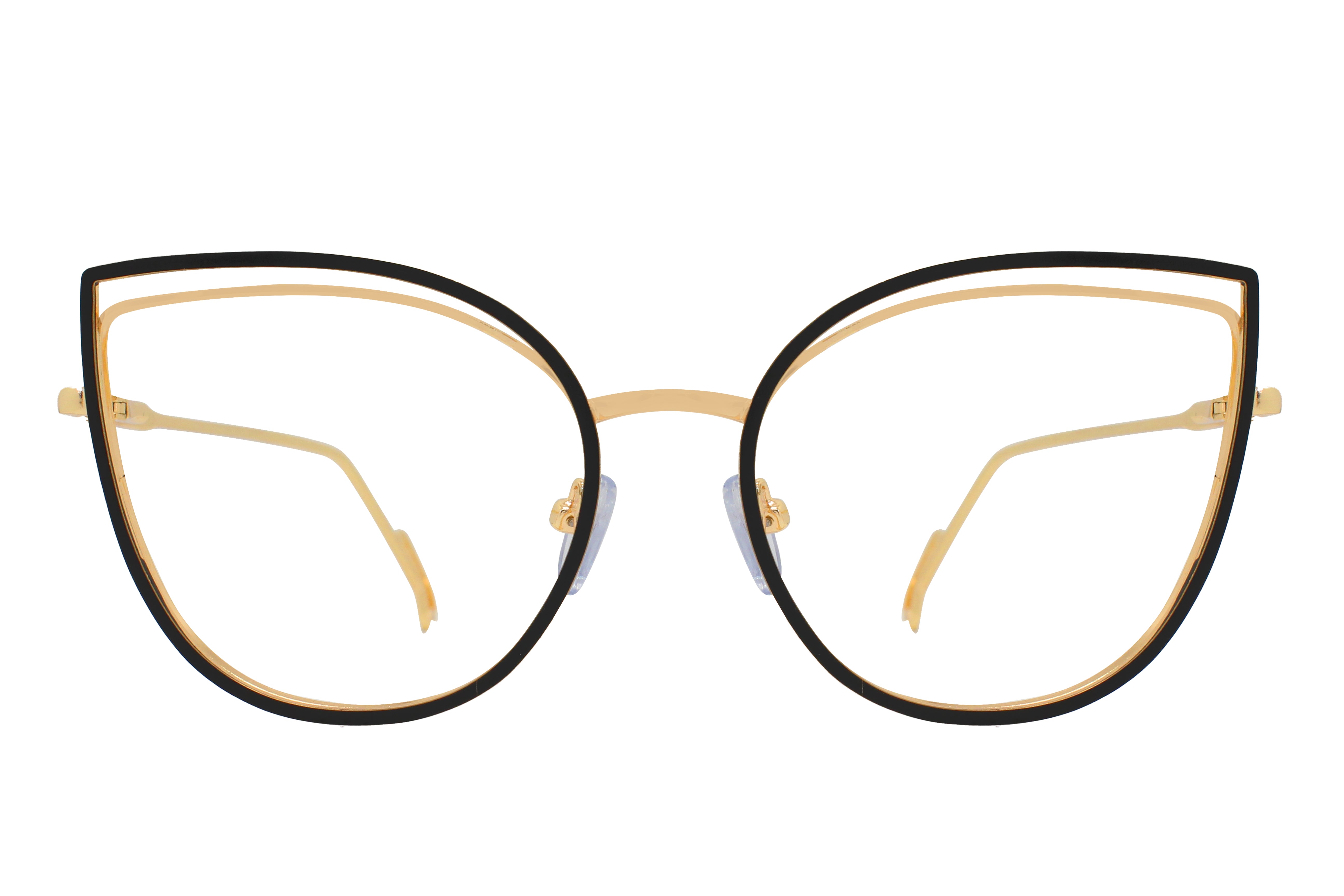 Montura De Lentes Negro Y Dorado Gafas Oftálmicas Negro/Dorado